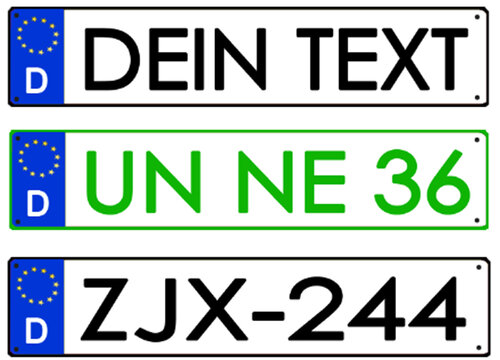 Duitsland Kentekenplaten Pré-Cut