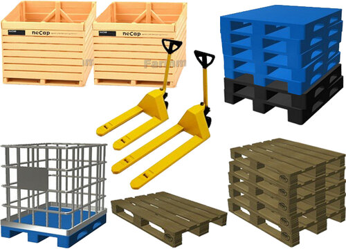 Pallets, Kuubskisten, kratten & pompwagens