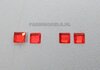 4x Glimmer rood / diamant 3 x 3 mm