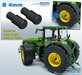 2x  John Deere STEEK-ASSEN  Ø 4mm x 6.5mm t.b.v. ACHTERAS JD ZWART Gespoten Geleverd  1:32  Farmmodels Premium Line Series  