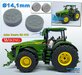2x Eindvertragingen/ Planeetkappen JOHN DEERE 8R t.b.v. Vooras velgen Ø 14.1mm  RESIN  BLANK Geleverd  1:32  Farmmodels Premium Line Series  