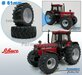 Ø 61 x 25 mm: CASE IH 1455 SCHUCO: 2x Brede Banden + ALU. velgen ALUMINIUM METALIC Gespoten geleverd 1:32 Farmmodels Custom Line Series 