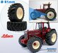 Ø 61 x 25 mm: CASE IH 1455 & IH SCHUCO: 2x Brede Banden + ALU. velgen IH CREME Gespoten geleverd 1:32 Farmmodels Custom Line Series     