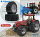 Ø 61 x 25 mm: CASE IH 1455 WIKING: 2x Brede Banden + ALU. velgen ALUMINIUM METALIC Gespoten geleverd 1:32 Farmmodels Custom Line Series 