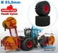 Ø 53.5 x 32.3 mm: Fendt Xylon WeiseToys: 2x Lage Druk Brede Achteras banden + ALUMINIUM velgen FENDT ROOD Gespoten 1:32 Farmmodels Custom Line Series