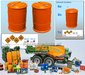 2x Zuurvat + 6x losse doppen Resin  ORANJE MATT & WIT gespoten geleverd + Pré-Cut Decal stickersets 1:32