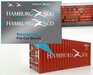 Set Hamburg Sud container logo's, geschikt voor 20ft container, 1:32 Farmmodels.nl