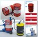 2x ESSO OLIEDRUMS + 3x losse doppen OLIEDRUMS Resin DIEP ROOD gespoten geleverd + ESSO Pré-Cut Decal stickersets 1:32