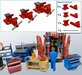 Set van 3x BANKSCHROEF ROOD, Bankschroeven zijn beweegbaar Resin, SCHUITEMAKER ROOD Gespoten geleverd 1:32