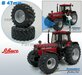 Ø 47 x 20.5 mm: CASE IH SCHUCO: 2x Brede Banden + ALU. velgen ALUMINIUM METALIC gespoten geleverd 1:32 Farmmodels Custom Line Series  