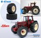 Ø 47 x 20.5 mm: IH International Harvester SCHUCO: 2x Brede Banden + ALUMINIUM velgen IH CREME gespoten geleverd 1:32 Farmmodels Custom Line Series  