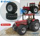 Ø 47 x 20.5 mm: CASE IH WIKING: 2x Brede Banden + ALU. velgen ALUMINIUM METALIC gespoten geleverd 1:32 Farmmodels Custom Line Series  
