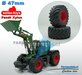Ø 47 mm x 20,5 mm: Fendt Xylon WeiseToys: 2x Brede Vooras banden + ALUMINIUM velgen FENDT ROOD Gespoten 1:32 Farmmodels Custom Line Series 