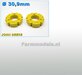 Ø 30,9 x 8,1 mm hoog: 2x Wielgewichten KUNSTSTOF Farmmodels JOHN DEERE GEEL gespoten   1:32