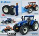 Ø 47 x 20.5 mm: NEW HOLLAND T7550: 2x Brede Banden (nr. 1A) + ALUMINIUM velgen NEW HOLLAND WIT Gespoten geleverd 1:32 Custom Line Series  