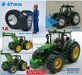 Ø 47 x 20.5 mm: JOHN DEERE 6125 Wiking: 2x Brede Banden (nr. 1A) + ALUMINIUM velgen BLANK geleverd 1:32 Farmmodels Custom Line Series 