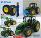 Ø 47 x 20.5 mm: JOHN DEERE 6125 Wiking: 2x Brede Banden (nr. 1A) + ALU. velgen JOHN DEERE GEEL Gespoten geleverd 1:32 Farmmodels Custom Line Series 
