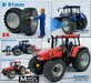 Ø 61 x 25 mm: CASE CS150/ NH T7550 BP: 2x Brede Banden (nr. 2A) + ALUMINIUM velgen ALU-METALIC Gespoten geleverd 1:32 Farmmodels Custom Line Series  
