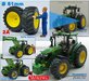 Ø 61 x 25 mm: JOHN DEERE 6125 Wiking: 2x Brede Banden (nr. 2A) + ALU. velgen JOHN DEERE GEEL Gespoten geleverd 1:32 Custom Line Series