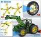 MOLCON 5-STER (nr. 1C) dubbellucht koppelsysteem Ø 30mm. Materiaal Resin JOHN DEERE GEEL Gespoten  Universeel te gebruiken 1:32   