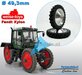 Ø 49.3 x Ø 8.1 mm: FENDT XYLON 522/524 WT: 2x CULTUURBANDEN + ALUMINIUM velgen BLANK geleverd 1:32