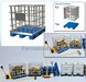 1x LEGE IBC KRAT met KUNSTSTOF PALLET afmeting 38.5 x 32 mm  Materiaal Resin, BLAUW MATT & ALU-CHROOM gespoten geleverd  1:32