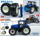 Ø 65.9 x 29.2 mm: NEW HOLLAND T7.300 BLUE UH: 2x Brede Banden + ALU. Velgen NEW HOLLAND WIT Gespoten 1:32 Farmmodels Custom Line Series  