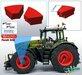 FENDT 942 Wiking VOORAS: 2x Vario Grip Afdekkappen set t.b.v. Luchtsysteem VOORAS t.b.v. Michelin Axiobib2  Materiaal RESIN FENDT TERRA-RED ROOD Gespoten geleverd 1:32 