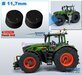 2x Eindvertragingen/ Planeetkappen Ø 11.7 mm t.b.v. FENDT 942 Wiking VOORAS VELG Michelin Axiobib2 band  RESIN ZWART GLANS Gespoten geleverd 1:32 Farmmodels Premium Line