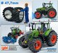 Ø 47.7 x 24.2 mm: Fendt 620 UH: 2x Brede Vooras banden + ALUMINIUM velgen BLANK geleverd 1:32 Farmmodels Custom Line Series 