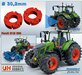 Ø30.2 mm x 8.2 mm hoog: 2x FENDT 620 UH WIELGEWICHTEN voor velgen met Brede Trelleborg  banden  Resin FENDT TERRA-RED ROOD Gespoten geleverd  1:32   Farmmodels Premium Line