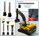 2x MACHINE STEUN KORT + 2x ALUMINIUM PIJP Ø 2mm x 30mm t.b.v. montage diverse (TOPCON) Machine Ontvangers RESIN onderdelen ZWART GLANS Gespoten geleverd  1:32                