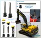 2x MACHINE STEUN KORT + 2x ALUMINIUM PIJP Ø 2mm x 30mm t.b.v. montage diverse (TOPCON) Machine Ontvangers RESIN onderdelen ANTRACIET Gespoten geleverd  1:32                