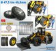 Ø 47.3 (tot 49.5) mm: JCB 435S: 2x ALUMINIUM DUBBELLUCHT SHOVEL Velgen BLANK Geleverd + smalle banden passend in originele velgen JCB 435S AT 1:32