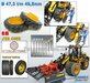 Ø 47.3 (tot 49.5) mm: JCB 435S: 2x ALUMINIUM DUBBELLUCHT SHOVEL Velgen JCB GEEL Gespoten geleverd + smalle banden passend in originele velgen JCB 435S AT 1:32