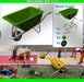 BOUWKIT: KRUIWAGEN (STAL/ GROENAFVAL) 160 liter  Mat. Resin, GROEN MATT/ ZWART MATT/ ALUMINIUM GLANS Gespoten met GROEN Geschilderde HANDVATEN geleverd 1:32