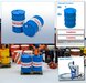 2x TAMOIL OLIEDRUMS + 3x losse doppen OLIEDRUMS Resin LEMKEN BLAUW gespoten geleverd + TAMOIL Pré-Cut Decal stickersets 1:32