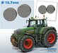 2x Eindvertragingen/ Planeetkappen Ø 10.7 mm (o.a. voor Fendt 930 Gen III) RESIN BLANK Geleverd, zelf in de gewenste kleur te spuiten 1:32 