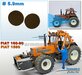 2x Afdekplaat Ø 5.9 mm t.b.v. FIAT 1580/160-90  ROS  ACHTERAS VELG   Resin FIAT DONKER BRUIN gespoten geleverd 1:32 Farmmodels Premium Line