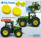 2x Eindvertragingen/ Planeetkappen JOHN DEERE 8R t.b.v. Vooras velgen Ø 14.1mm  RESIN  JD GEEL Gespoten Geleverd  1:32  Farmmodels Premium Line Series   