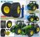 Ø 70.3 x 30.4 mm: JOHN DEERE 7R & 8R Wiking: 2x Michelin Axiobib2 Banden + RESIN Velgen JD GEEL GESPOTEN geleverd 1:32  Farmmodels Premium Line Series  
