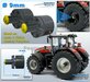 2x  MASSEY FERGUSON   Ø 9mm t.b.v. ACHTERAS MF CHASSIS GRIJS+GEEL  Geleverd  1:32  Farmmodels Premium Line Series