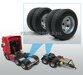 Ø 35.5 mm: 4x dubbelle montering Vrachtwagen banden met kunststof velg 1:32