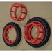 Ø 56 mm: DUBBELLUCHT CULTUURWIELEN: Rood set achteras  04    1:32   04255R