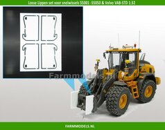 4 extra lippen t.b.v. aanbouw hulpstuk / bak, geschikt voor de snelwissels 55001 -55050 & Volvo VAB-STD 1:32 
