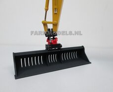 Bagger / sloten / Afwerkbak 117 mm breed, 25 mm hoog, voor snelwisselset 68000-68025 Rupskraan ROS New Holland / Hitachi / etc. 1:32