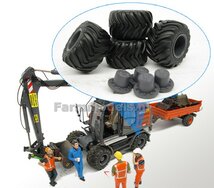 Ø 36.3 x 22.1 mm: 4x Brede lagedrukbanden Nokian 710/40-22.5 + ZWARTE velgen en eindvertragingen  1:32 AT3200106  