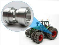 2x DUBBELLUCHT Aluminium Achteras velgen ZONDER MF banden Ø 37.4 x 20.7 mm, geschikt voor de Wiking Fendt 942 (Massieve Aluminium velgen )                    ) 1:32  