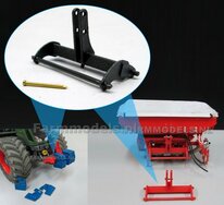 3- Punts Frontbok in kleur FENDT DONKER GRIJS t.b.v. Kuhn Zaadtank / Frontgewichten drager 1:32