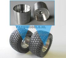 Ø 23 mm: 2x aluminium gedraaide velgen Zonder Michelin Cargo X Bib 850/50 R30.5  ZONDER BANDEN 1:32                   